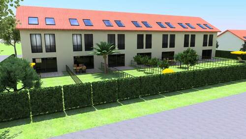 Ansicht hinten - Charmantes Reihenhaus im erweiterten Rohbau zu verkaufen