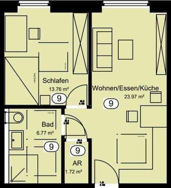 Bild 2 - 2 Zimmer Etagenwohnung zur Miete in Recke