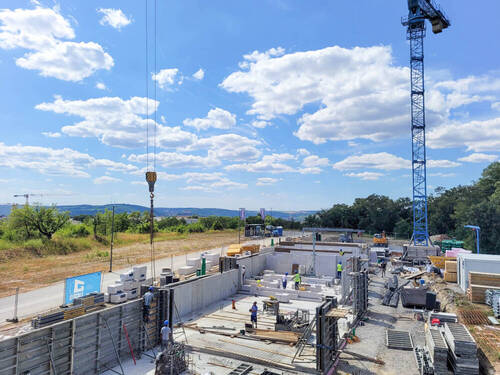 Blick auf Baustelle Richtung Stadt - 