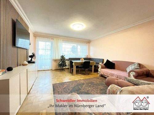 Wohnzimmer - Durchdachter Grundriss und mehr- Stimmige 3-Zimmer-Wohnung mit Loggia in Behringersdorf