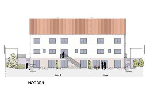 Ansicht Nord - NEUMANN - Neubau! Hochwertige & energieeffiziente Doppelhaushälfte in guter Lage - ZandtDenkendorf