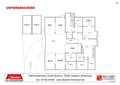 Untergeschoss mit Tiefgaragen, Wasch-Trockenraum und Kellerräume - 