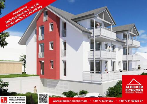 Bild 1 - Verkauft - 3 Zimmerwohnung EG-Whg. 1 mit Terrasse ca. 89 m² mit Lift, Klimafreundlicher Neubau- Jestetten Altenburg