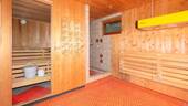 Die Sauna mit Dusche und Sonnenbank - 