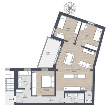 WE10_Loggia.jpg - 4 Zimmer Etagenwohnung in Nürnberg