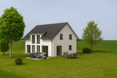 Musterbild - Rückansicht mit Garten - Familienidylle in Freiberg am Neckar - modernes Wohnen in Massivbauweise auf 600 m² Grundstück