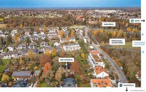 Luftbild - Einfamilienhaus mit 394,00 m&sup2; in München zum Kaufen