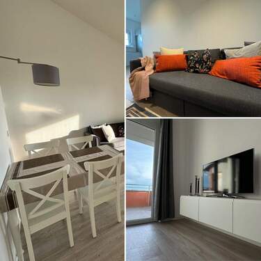 Wohn-Essbereich mit Zugang zum Balkon - Etagenwohnung mit 62,00 m&sup2; in Obermichelbach zur Miete