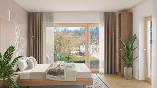 Schlafzimmer mit Waldblick - 