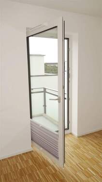 Fenster mit Schiebe Plissee - 