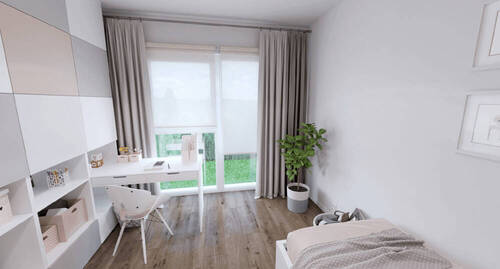 Modern Kinder- und Arbeitszimmer mit großen Fensterflächen - 3 Zimmer Etagenwohnung zum Kaufen in Kümmersbruck