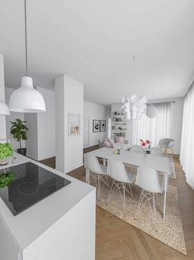 Küche und Essbereich - 4 Zimmer Etagenwohnung in Sternenfels
