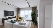 Lichtdurchflutetes Wohnzimmer mit Zugang in den Garten - Hochwertig & barrierefrei: 2-Zimmer-Wohnung mit Privatgarten - Altersgerecht leben!