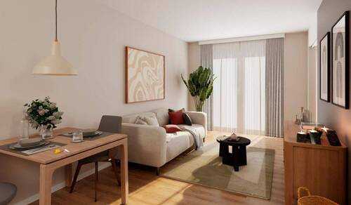 Das gemütliche Wohnzimmer - 1 Zimmer Etagenwohnung zum Kaufen in Aachen