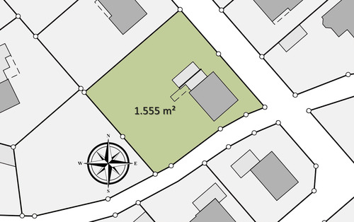 Das 1.555 m² große Grundstück - 