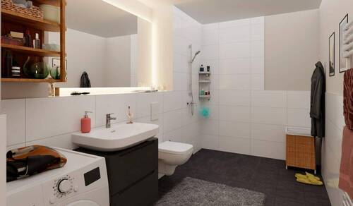 Das moderne Badezimmer - Etagenwohnung mit 50,90 m² in Aachen zum Kaufen