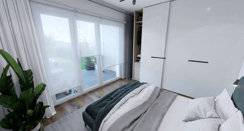Traumhaftes Schlafzimmer mit Blick ins Grüne - Privatgarten & Luxus inklusive: Barrierefreie 4-Zimmer-Neubauwohnung - einfach einziehen!