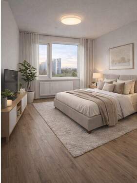 Schlafzimmer gestaged - 3 Zimmer Etagenwohnung in Kaiserslautern