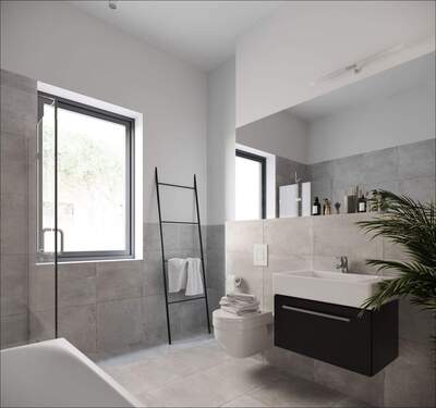 Beispielbild Badezimmer - Vinea Hörstein! Lichtdurchflutete 3-Zimmer-Wohnung mit Loggia!