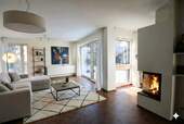 Wohnbereich mit Kamin Vorschlag - Reihenmittelhaus mit 118,00 m&sup2; in München / Solln zum Kaufen