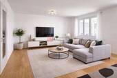 Wohnzimmer - Virtual Staging - 3 Zimmer Etagenwohnung zum Kaufen in Frankfurt am Main