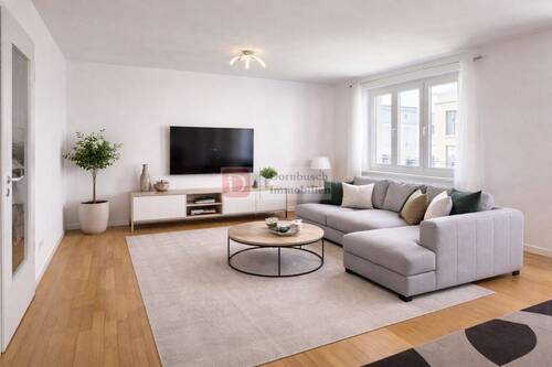 Wohnzimmer - Virtual Staging - 3 Zimmer Etagenwohnung zum Kaufen in Frankfurt am Main