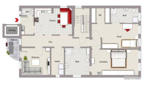 Grundriss - Geräumige Mietwohnung mit Balkon in der Altstadt