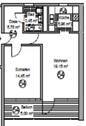 Grundriss 2 ZKB 53,77m² Wfl. - 