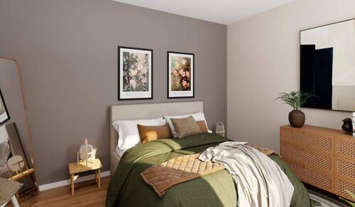 Schlafzimmer mit bodentiefem Fenster - Helle Wohnung mit Loggia und großzügigem Wohnbereich