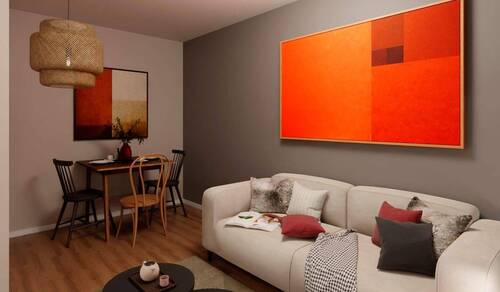 gemütliches Wohnzimmer mit Essbereich - 2 Zimmer Etagenwohnung zum Kaufen in Berlin