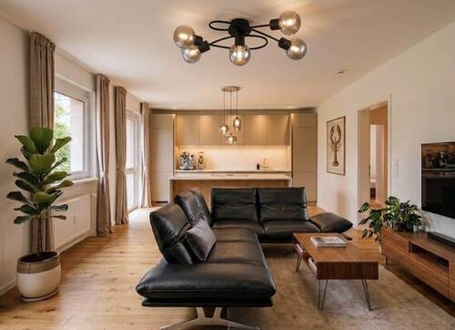 Blick in den Wohn-Kochbereich - Urban wohnen mit Komfort - attraktive 3,5-Zimmer-Wohnung