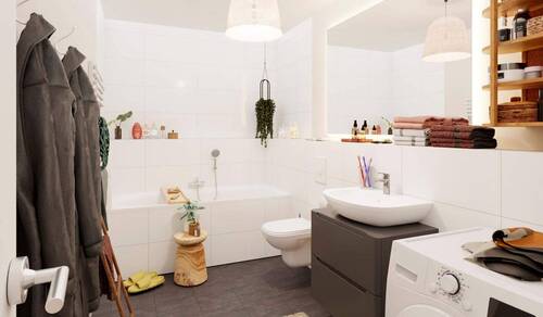 Badezimmer mit Badewanne - 