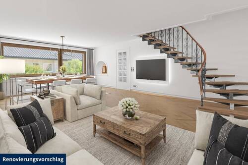 Renovierungsvorschlag Wohnzimmer - 1 Zimmer Mehrfamilienhaus, Wohnhaus in Langenfeld / Immigrath