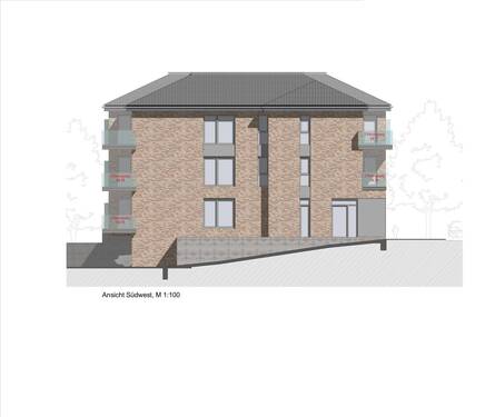 Ansichten Südwest und Schnitt - 