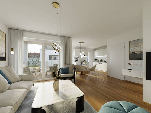 Einrichtungsbeispiel für WE 1.6 - Einziehen und Wohlfühlen - Barrierefreie neue 2-Zimmer-Wohnung mit Komfort und Charme