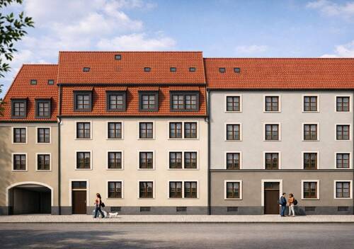 Modellbild Fassade - NEU! Modernes 2-Zimmer-Apartment mit Einbauküche im Herzen von Regensburg - Wohnung 5