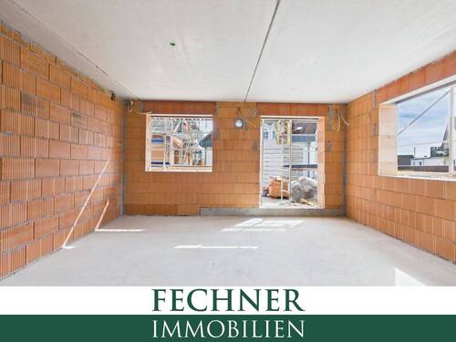 Wohnbereich - NEUBAU: Ingolstadt-Süd (Hundszell) 3-ZKB-Wohnung (1. OG, Aufzug) mit großer Dachterrasse (16,16m²!)