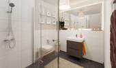 Badezimmer mit bodengleicher Dusche - Etagenwohnung mit 66,70 m&sup2; in Loddin zum Kaufen