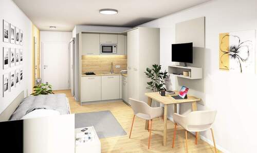 Möbel Einrichtung - 1 Zimmer Etagenwohnung in München