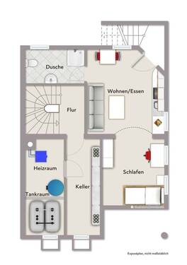 Untergeschoss mit Einliegerwohnung - 