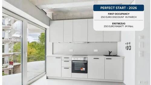 Bild 1 - Mietrabatt - Erstbezug: 2-Zimmer Wohnung mit EBK & Balkon, 5 Min. zur U5