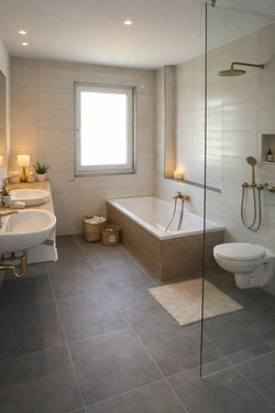 Mit ein paar Accessoires wirkt das Badezimmer top! - 