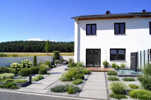 So könnten Sie den Garten anlegen ... - 4 Zimmer Doppelhaushälfte zum Kaufen in Geiselwind