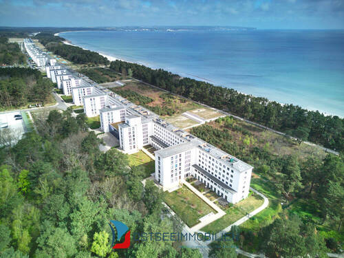 Prora Übersicht 1 - Ostseeblick pur - Binz-Prora - ETW, klein aber fein, Einbauküche, Seeblick, Abstellraum, Aufzug, TG- Stellplatz, voll möbliert