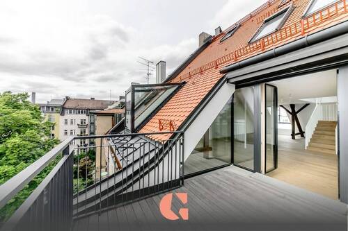 Dachterrasse - Bogenhausen - Luxus-Dachterrassenwohnung - Exklusives Wohnen im prachtvollen Altbaujuwel