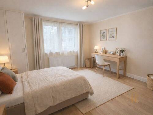 Schlafzimmer OG visualisiert - Reihenmittelhaus mit 134,00 m&sup2; in Eching zum Kaufen