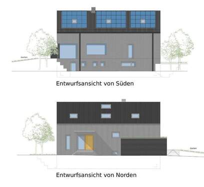 Entwurfsansichten - Süd/Nord - 