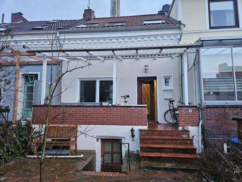 Frontansicht - Utbremen - Modernisiertes Reihenmittelhaus in ruhiger Sackgasse Privatverkauf ohne Makler