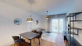 Wohnbereich - Fully furnished: 2 room with fitted kitchen and balcony