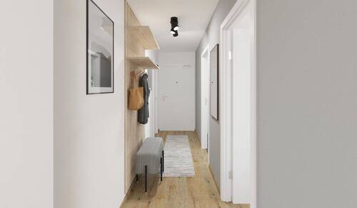 Der Eingangsbereich bietet Raum für Garderobe und Schuhe - 2 Zimmer Etagenwohnung zum Kaufen in Hasloh